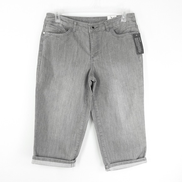 Christopher & Banks Denim - NEW Christopher & Banks Gray Denim Skimmer Capri Jeans Women's Size 10 Stretch